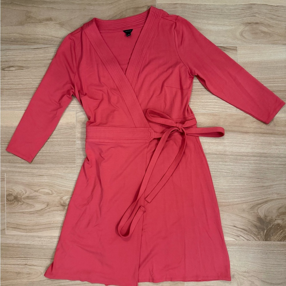 Ann Taylor Vibrant Pink/Coral Wrap Dress